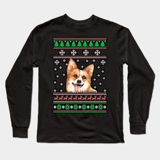 Welsh Corgi Ugly Christmas Sweater Funny Dog Lover Owner Gifts Long Sleeve T-Shirt